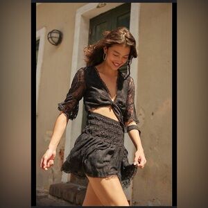 🆕 Free People Lala Lace Mini Dress in Black / Small